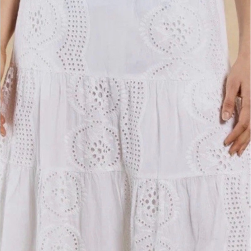 Sundance White Eyelet Tiered Maxi Skirt-NWT - Picture 3 of 6